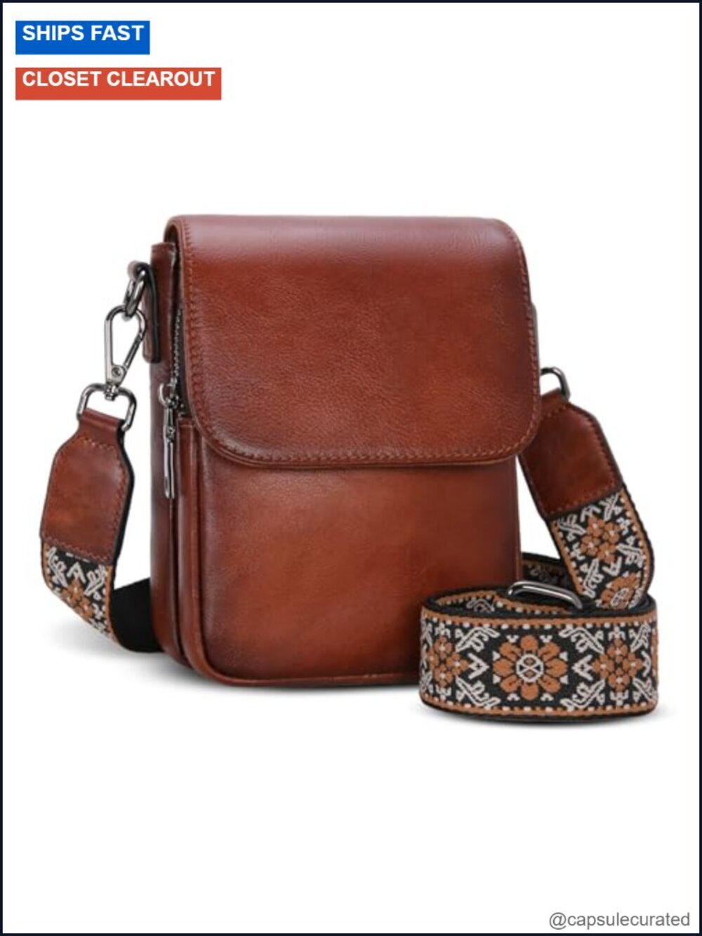 Genuine Leather Small Crossbody Bag RFID Anti-Theft Phone Purse